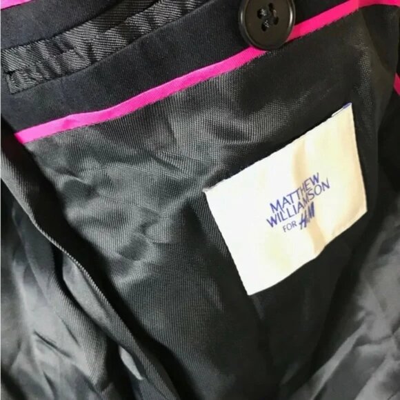 Full Suit Set Matthew Williamson H&M 38R Blazer 32 Pants M Shirt - Picture 8 of 12